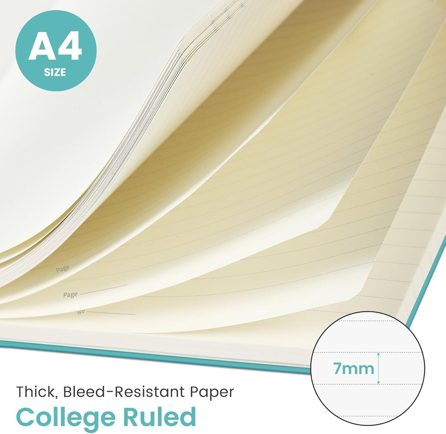 Taja Spiral Lined Notebook, 8.5"x11" Notebooks for Work, Large A4 Journal for Women & Men, College Ruled Journaling Notebook for Writing, Plastic Cover Spiral Journal, Purple