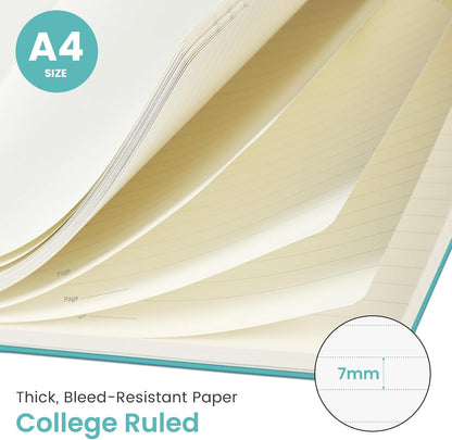 Taja Spiral Lined Notebook, 8.5"x11" Notebooks for Work, Large A4 Journal for Women & Men, College Ruled Journaling Notebook for Writing, Plastic Cover Spiral Journal, Purple
