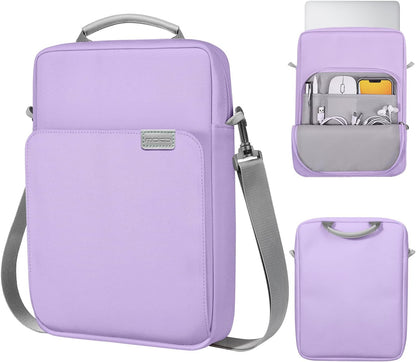 MoKo 13 Inch Tablet Sleeve Bag, Fits with 13 Inch New iPad Pro M5 & Air M4/M3, iPad Pro 12.9 M2&M1,Surface Laptop Go 12.4,Galaxy Tab S8+/S9+ 12.4,Handle Carrying Case with Shoulder Strap,Black &Gray