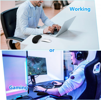 Gimars Upgrade Enlarge Silky and Superfine Fabric Gel Memory Foam Keyboard Wrist Rest Set, Ergonomic Keyboard Mouse Wrist Support for Typing Pain Relief, Comfort for Office, Gaming, Computer, Black