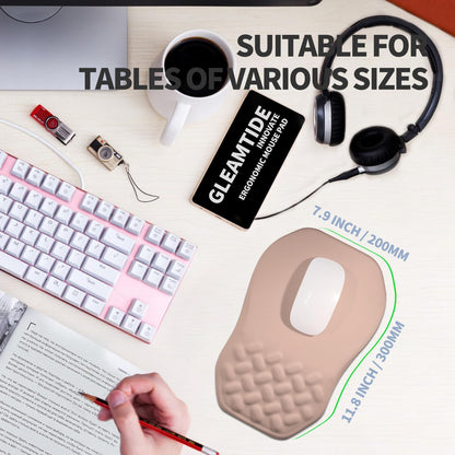 Ergonomic Raised Mouse Pad Wrist Support with Bilateral Slope Memory Foam Mousepad for Wrist Rest and Carpal Tunnel Pain Relief 11.8x7.9〃 Black
