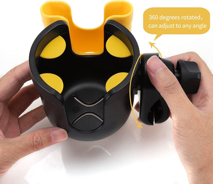 Accmor 2-in-1 Walker Cup Holder with Phone Holder, Wheelchair Cup Holder, Rollator Cup Holder, Cup Phone Holder for Walker, Wheelchair, Rollator, Mobility Scooter