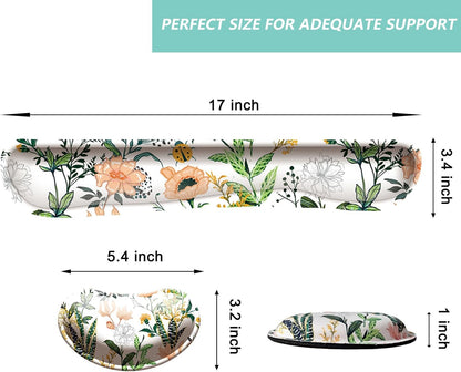 Keyboard Wrist Rest Mouse Wrist Support Set, Memory Foam Wrist Rest Pad for Computer Laptop Keyboard Mouse, Ergonomic Wrist Cushion Support for Typing Pain Relief, Gaming Home Office, Flowers Grass