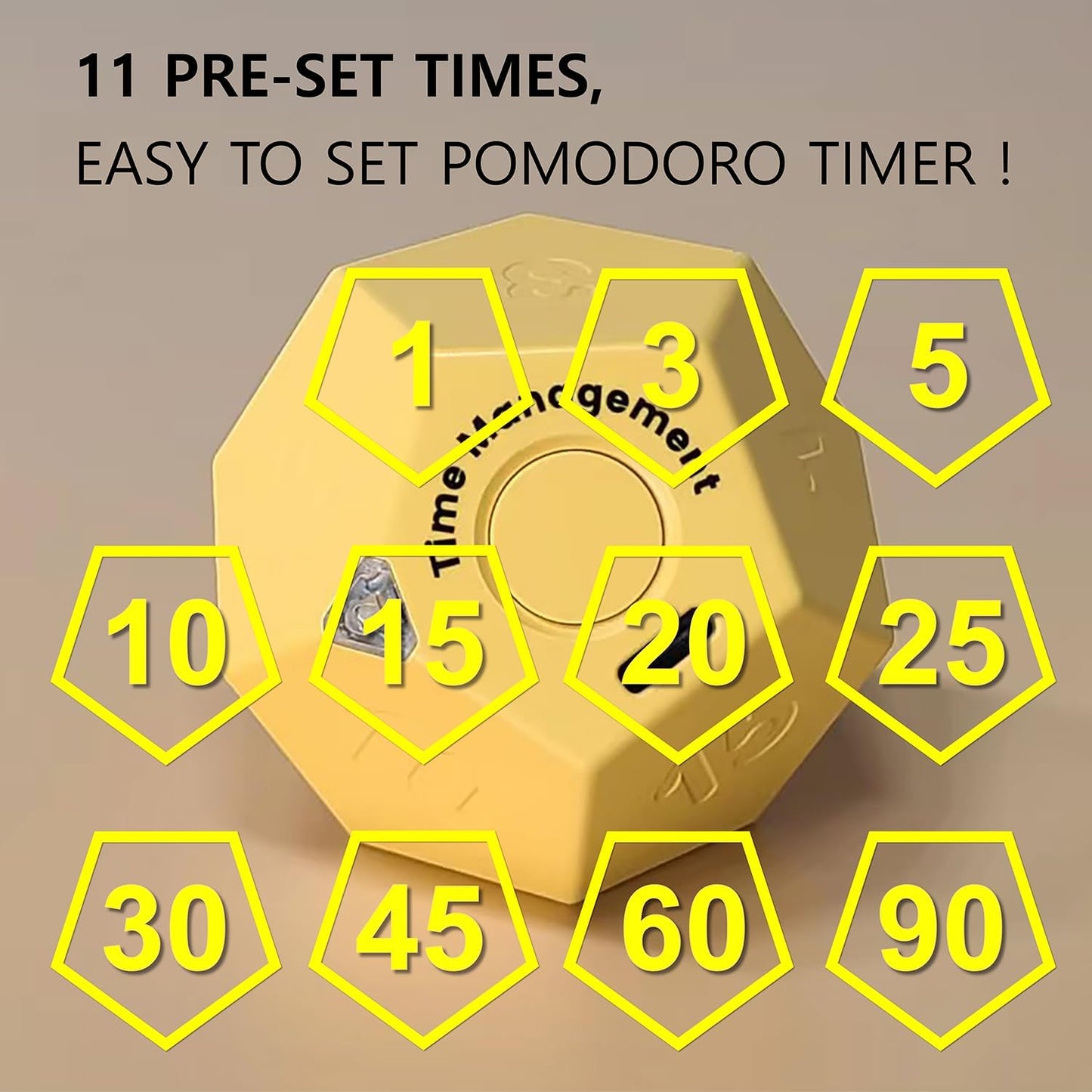 Cube Pomodoro Timer - Flip to Start Countdown, Rechargeable Mini Productivity Timer for Study, Office, 11 Preset Times, Silent/Vibration, Time Management Tool for Kids & ADHD (White)