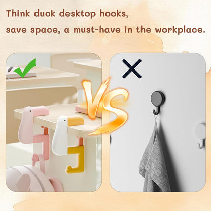 3PCS Adjustable Desk Hooks for Bag, Cute Cartoon Toucan Under Desk Clamp Hooks Backpack Holders, Space-Saving Backpack Hangers for Desk or Table Organization, No Drilling