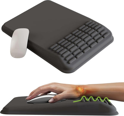 MEKASS Ergonomic Mouse Pad with Wrist Rest, Mouse Pad with Wrist Support for Pain Relief, Memory Foam Mousepad with Massage Design, Non-Slip PU Base for Office, Home, Desk (Classic Black)