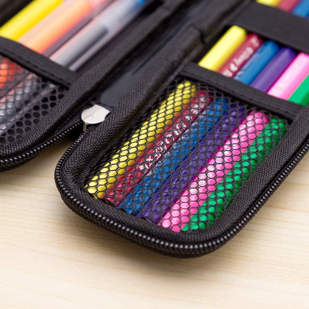 Small Pencil Case Holder for Pencils,Hard Pen Case for Executive Fountain Pens,Ballpoint Pens-Black