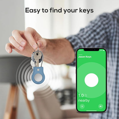 Air Tag Holder - (4 Pack) Air tag Lock Keychain with Wire Cable Compatible with Apple AirTag,Ultra Durable Anti-Lost Protective Case with Keyring for Luggage, Key, Backpack, Pet, Bag, Black