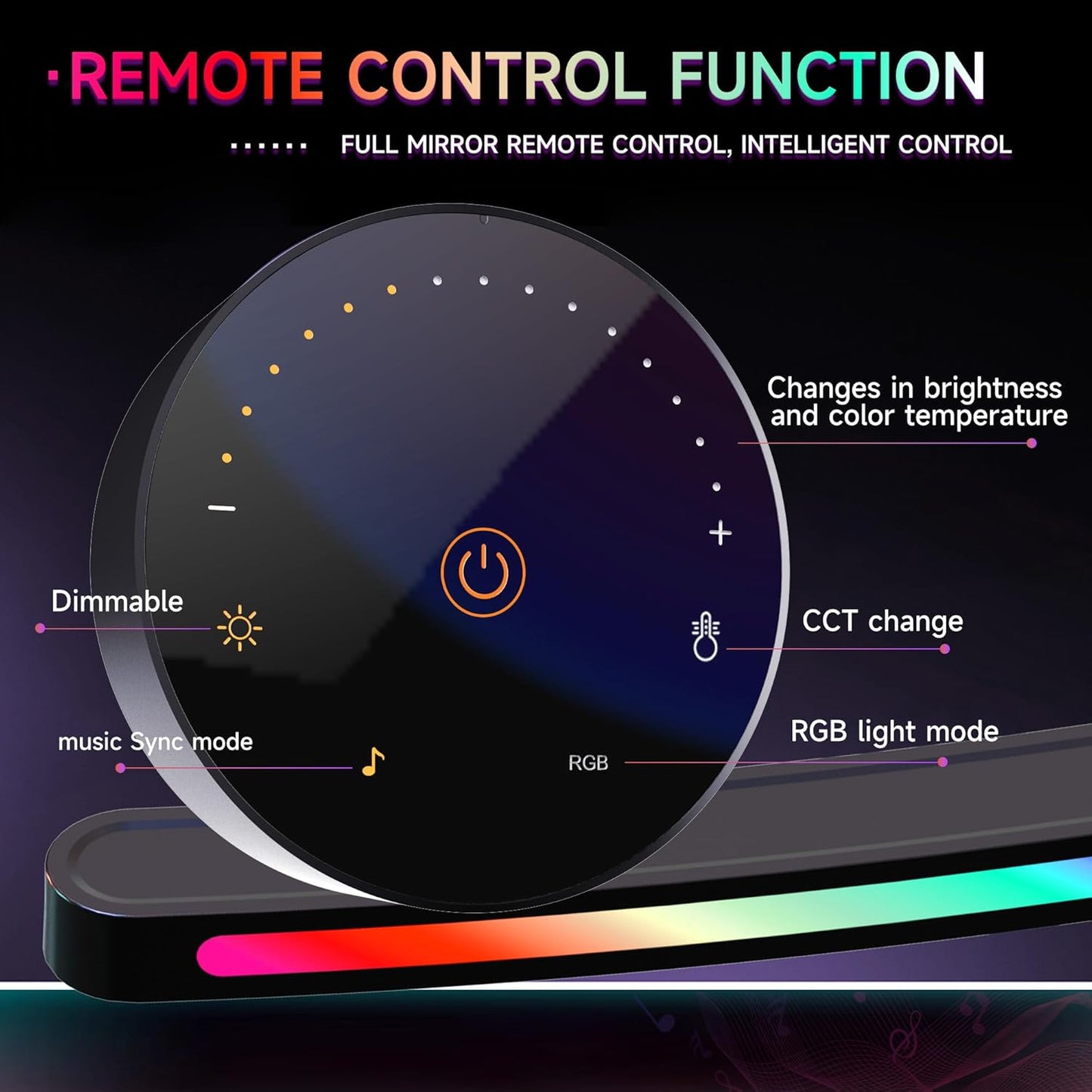 ONWAY Curved Monitor Light Bar with Wireless Remote,Monitor Auto-Dimming and Camera Base,Applicable to All Screens. No Screen Glare,for Home Office