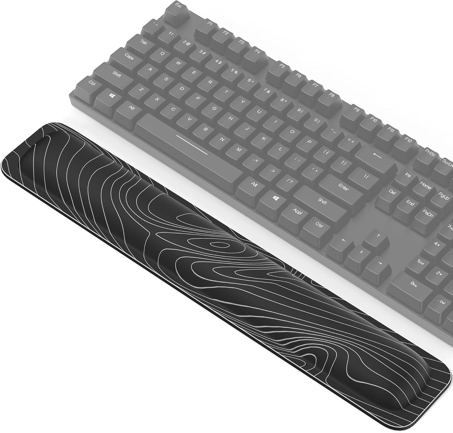 TECKNET Wrist Rest for Computer Keyboard, Thicken Memory Foam Wrist Support Pad for Keyboard, Ergonomic Palm Rest for Pain Relief, Anti-Slip Rubber Base, 17x3.3 in, 1 inch (25mm), Black
