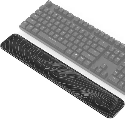 TECKNET Wrist Rest for Computer Keyboard, Thicken Memory Foam Wrist Support Pad for Keyboard, Ergonomic Palm Rest for Pain Relief, Anti-Slip Rubber Base, 17x3.3 in, 1 inch (25mm), Black
