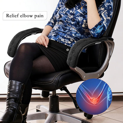 2 PCS Chair Armrest Pads, Soft Velvet Cushion Covers for Office Gaming Chairs, Breathable Elbow Support Universal Fit, Slip-On Armrest Covers for Desk Chair