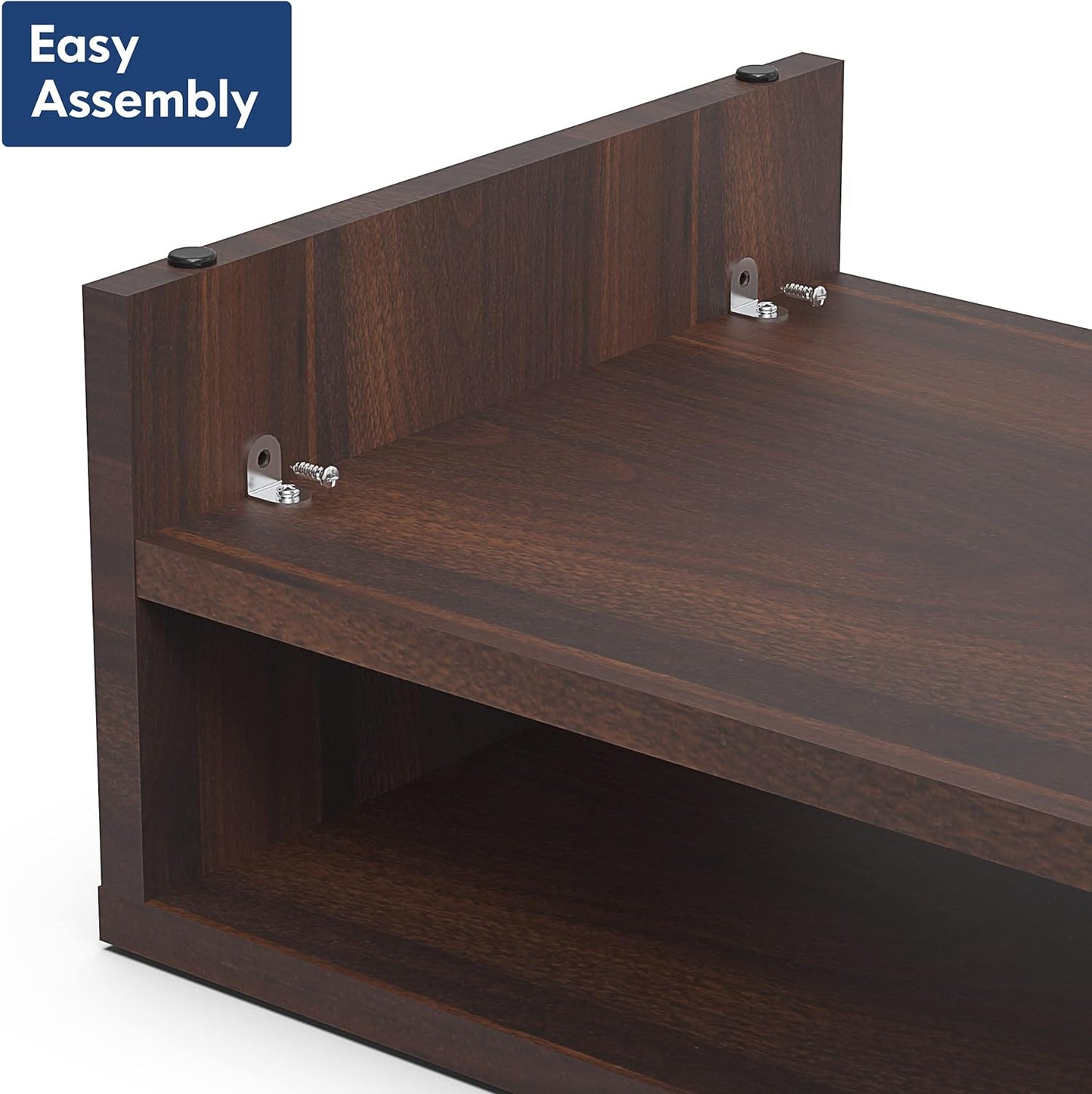 FITUEYES Monitor Stand - 2 Tier Computer Monitor Riser Shelf, Wood Desktop Stand for Laptop Computer Screen, Desk Organization, Office Supplies