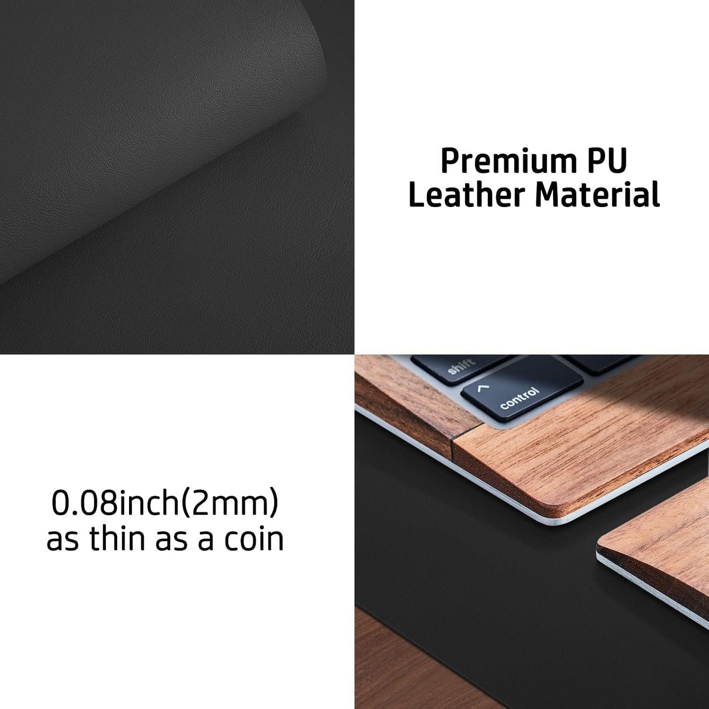 Aothia Non-Slip PU Leather Waterproof Laptop Desk Pad Protector, Blotter Mat, Writing and Mouse Pad for Office & Home, Beige, 23.6" x 13.7" - Colors A