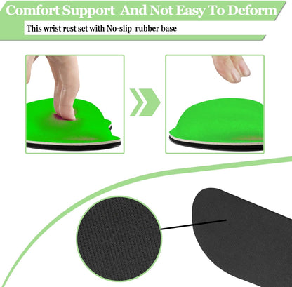 Keyboard Wrist Rest, BamLue Memory Foam Pad Set for Easy Typing & Pain Relief for Laptop, Office & Home, Ergonomic Sets for Keyboard, Gel Mouse Wrist Rest, Smooth Fiber Cushion Wrist Support-Black