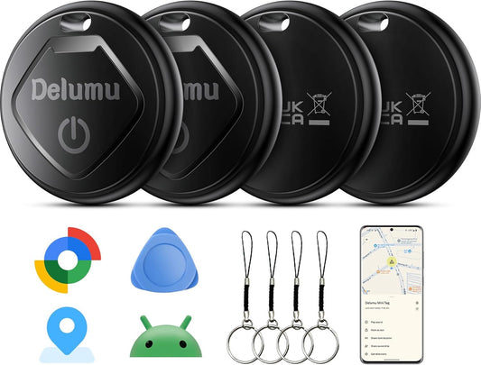 Air Tracker Android, 2026 New Smart Tags-4 Pack Android Tracker for Google'S Find Hub App, Bluetooth Tracker Keys Finder and Item Locator & GPS Trackers for Keys,Luggages,Wallet, IP67