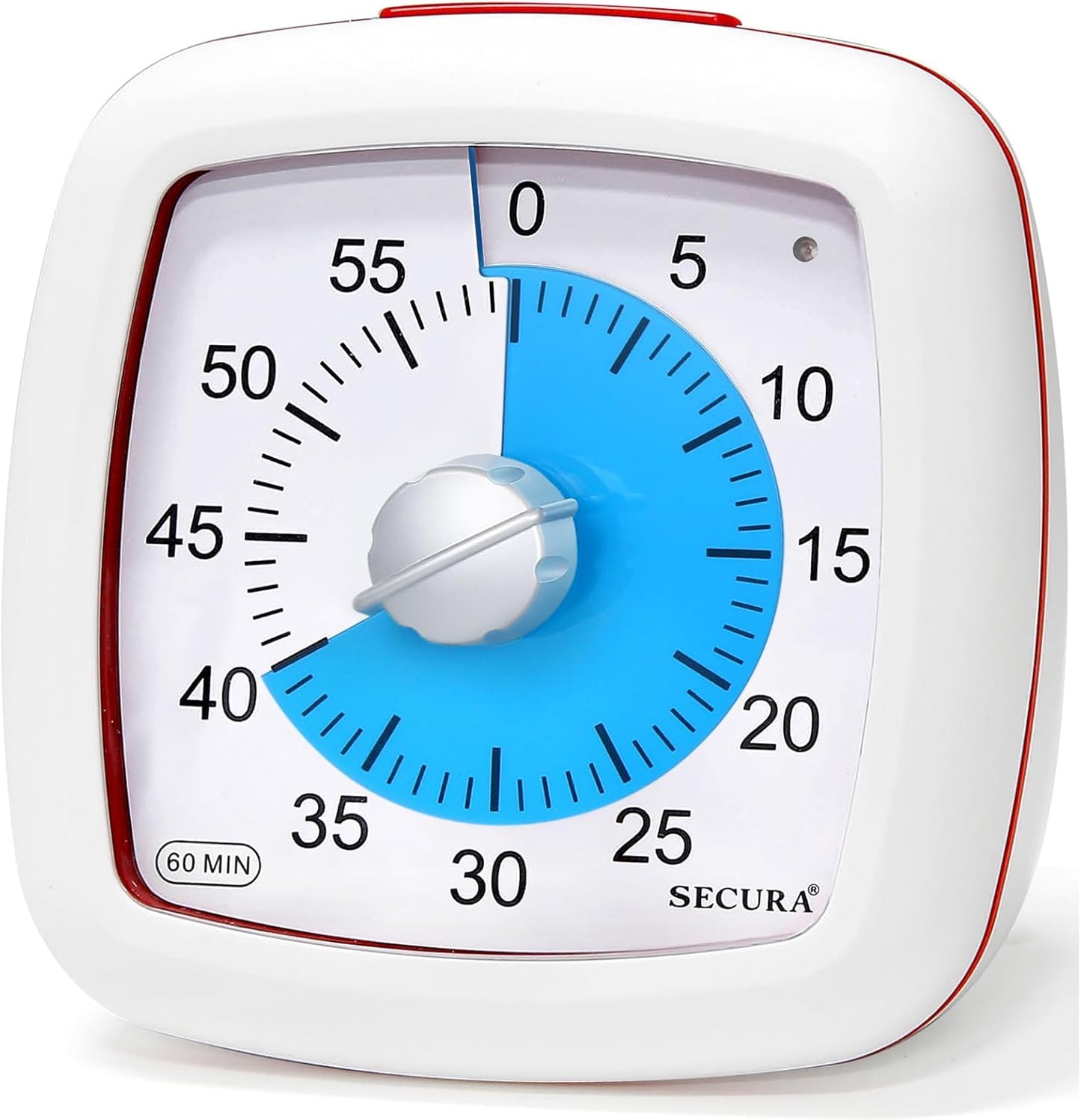 Secura 60-Minute Visual Timer, Silent Study Timer for Kids and Adults, Time Clocks, Time Management Countdown Timer for Teaching (Black & Cloud)