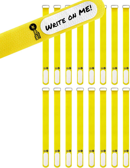 Wrap-It Storage Cinch-Straps, 5-in (20-Pack) Black - Hook and Loop Strap with Write on Label for Easy Cord Identification and Cable Management