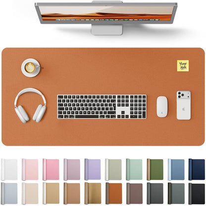 YSAGi Leather Desk Protector, Office Mat, Large Mouse Mat, Non-Slip PU Leather Blotter, Laptop Desk Mat, Waterproof Writing Pad for Office and Home (Black, 31.5" x 15.8") - Colors A