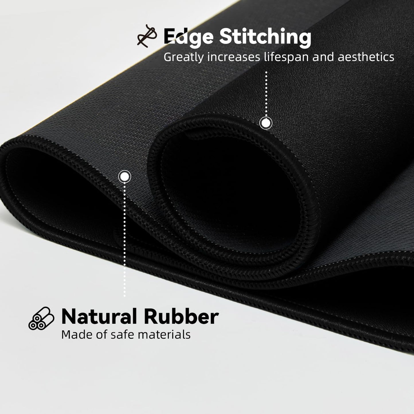 Reniteco Waterproof Large Gaming Mouse Pad with Durable Stitched Edges, Non-Slip Rubber Base, Grainy Jacquard Mouse Mat Desk Pad for Home Office Gaming, 31.5''x11.8''x0.12'', Matte Beige