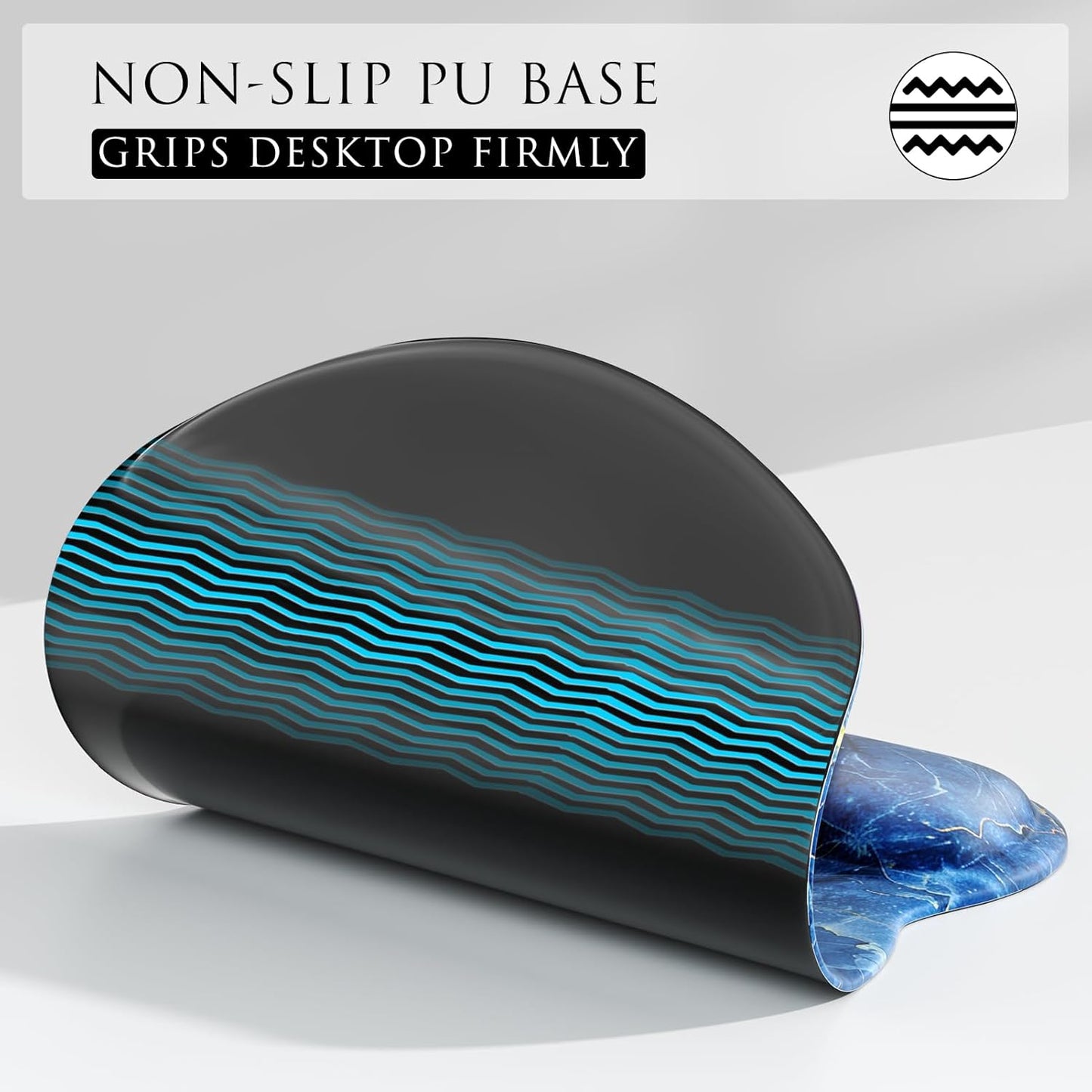 MROCO Ergonomic Mouse Pad with Gel Wrist Rest, Smooth Wrist Support Surface, Non-Slip PU Base for Pain Relief, Comfortable Mousepad for Computer, Laptop, Office & Home, 9.4 x 8.1 in, Black