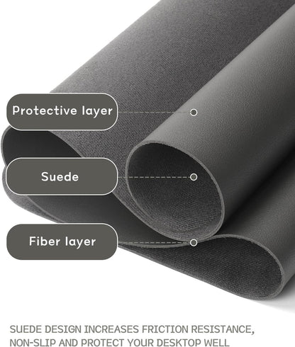 YSAGi Non-Slip Leather Desk Pad, Waterproof Laptop Computer Desk Keyboard Mat, Table Protector Blotter Mat, Large Mouse Pad for Office/Work/Home/Decor(Black, 31.5" x 15.7")