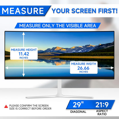 [2-Pack] Privacy Screen For Computer Monitor, 27-Inch 16:9 Aspect Ratio; Anti Spy/Bule Light/Glare And Eye Protection, 2 Install Ways Removable For Office, Airport, Cafe And Other Public Area; Diagonal 27 Inches, Width 23.53 Inches, Height 13.24 Inches