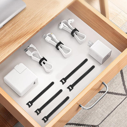 25 Pcs Silicone Cable Ties, Reusable Cable Straps Wire Organizer, Cable Management Cord Organizer for Fastening Earphone Phone Charger Home Office Desk Kitchen Appliances Cable Cords Wires