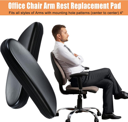 Replacement Office Chair Arm Replacement Armrest Pads Oval Shaped Office Chair Parts Arm Rest for Desk Chair with Mounting Hole Patterns Screws (Fashion)