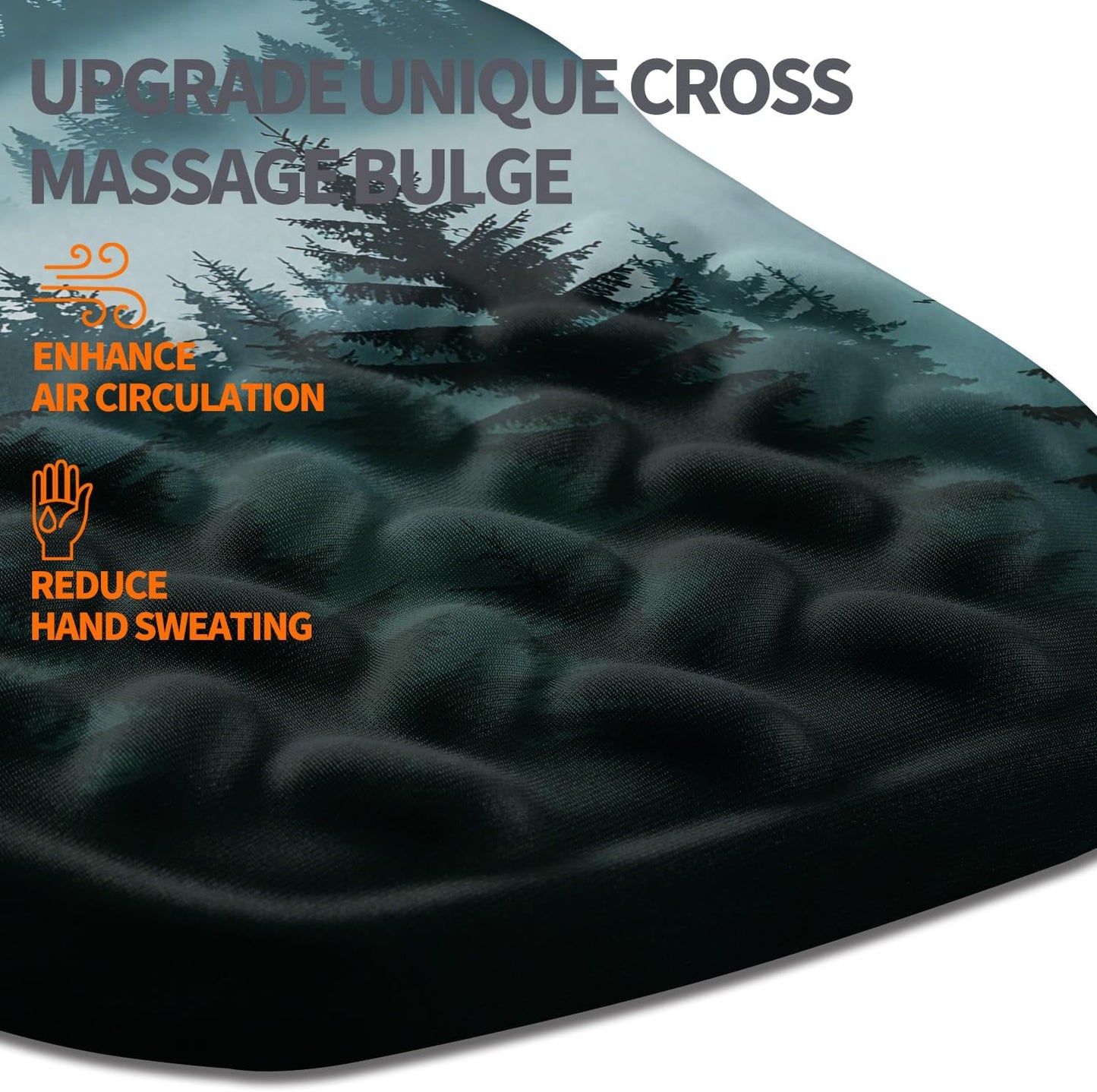 Ergonomic Slope Mouse Pad Wrist Support, Wrist Rest Mousepad for Carpal Tunnel Pain Relief with Massage Bulge and Slow Rebound Memory Foam (12x8 inch, Black)