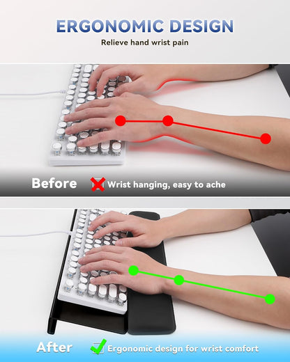Laborio Computer Keyboard Stand for Desktop, Keyboard Riser Wrist Rest Holder for Easy Typing, Office Desk, Home, School Accessories(Coffee)