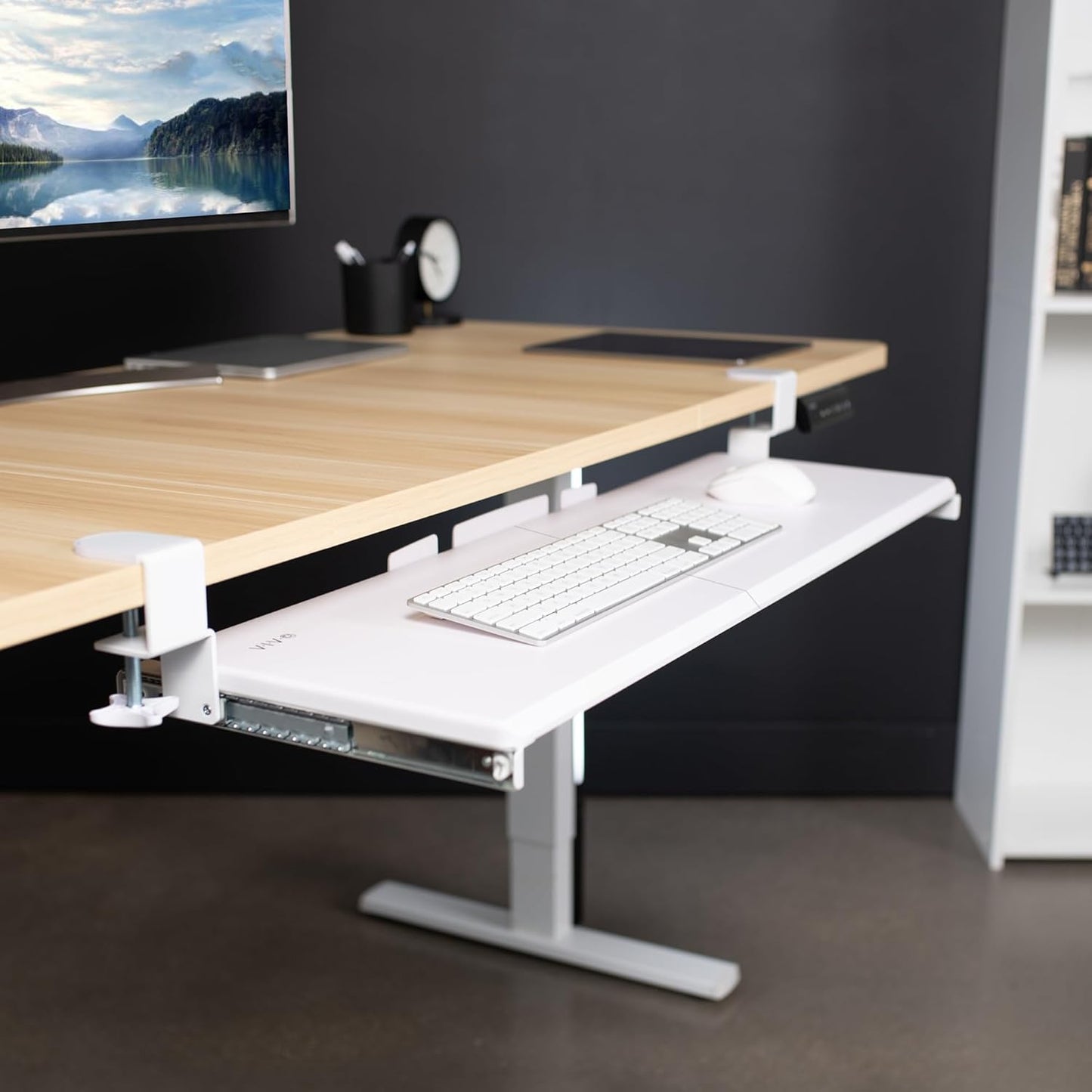 VIVO Large Keyboard Tray Under Desk Pull Out with Extra Sturdy C Clamp Mount System, 27 (33 Including Clamps) x 11 Inch Slide-Out Platform Computer Drawer for Typing, Black, MOUNT-KB05E