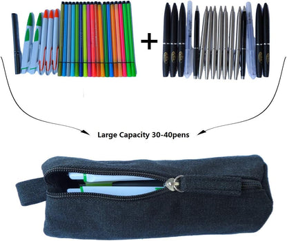 Heavy Canvas Stationery Portable Compact Simple Zipper Pencil Case and Durable Small Medicine Bag 1 Pack Khaki