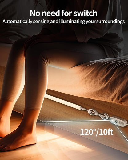 Plug-in Under Cabinet Lighting, Dimmable Under Counter Lights for Kitchen, 2pcs 12 Inch, Warn White 3000K Linkable USB Led Closet Light, Wired Indoor Night Lights Bar for Desk,Sink,Workbench