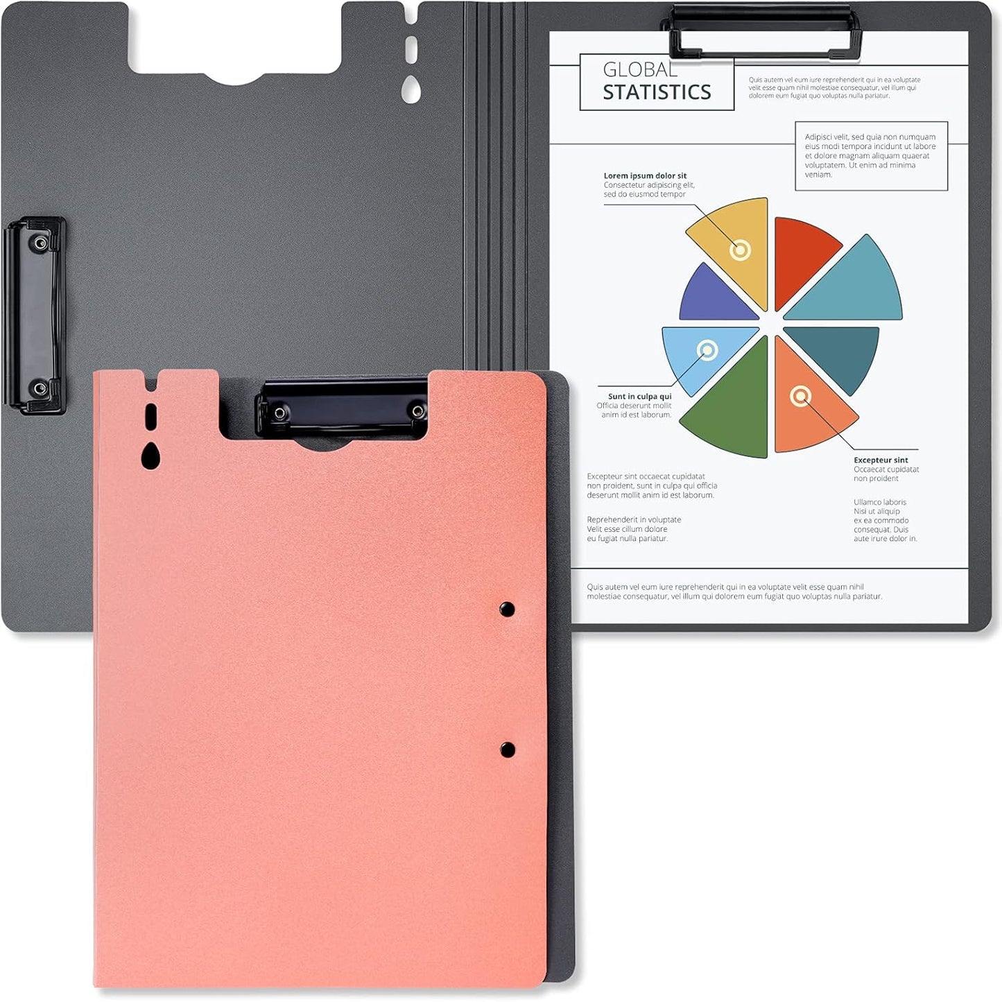 Tomorotec A4 Size Nursing Foldable Cover Clipboard with Pen Holder PP Foam Stationery Document Holder File Organizer Folder Writing Pad for Hospital Office School Business Classroom Supplies (Black)