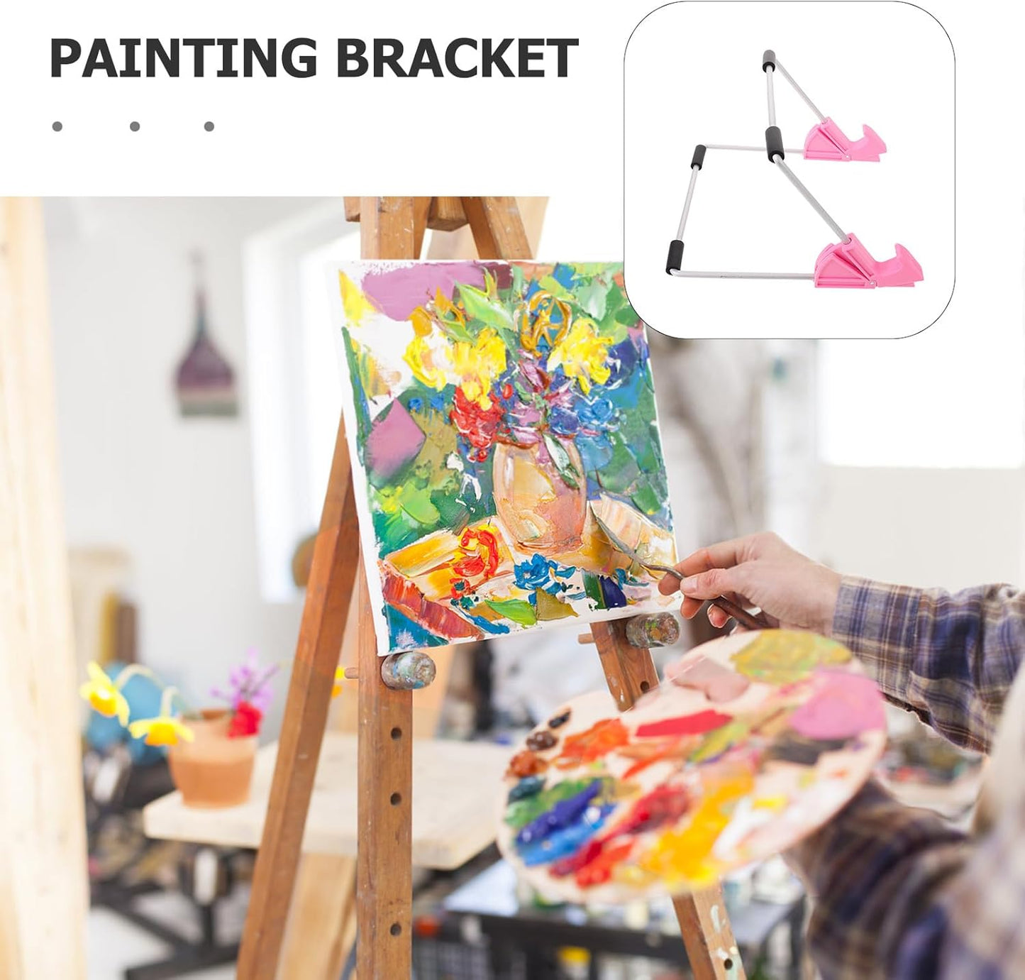Holibanna Tracing Board Bracket Stand: Adjustable Light Board Stand for Tracing - LED Copy Pad Light Box Holder for Desktop Art Studio Painting and Sketching Pink