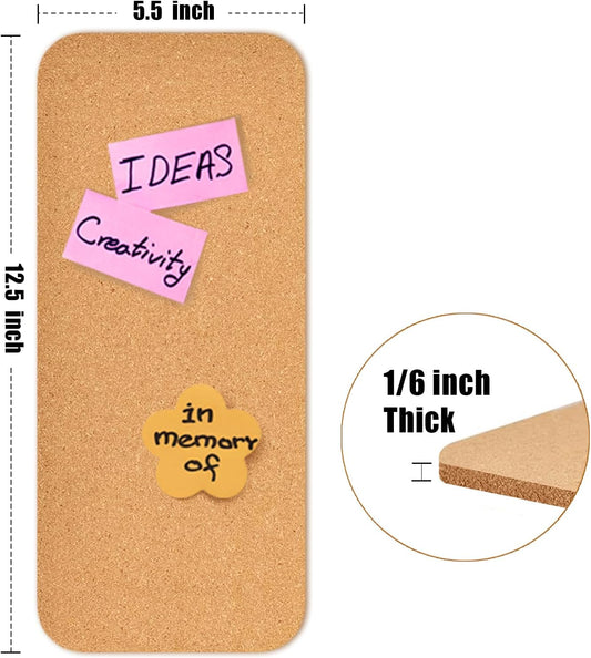 1 PC 12.5"*5.5" Self-Adhesive Cork Board, 1/2"(12mm) Thick Cork Boards for Walls, 1 Pack 12.5"*5.5" Bulletin Board, Cork Board Tiles for Office, Home, School (1PC)