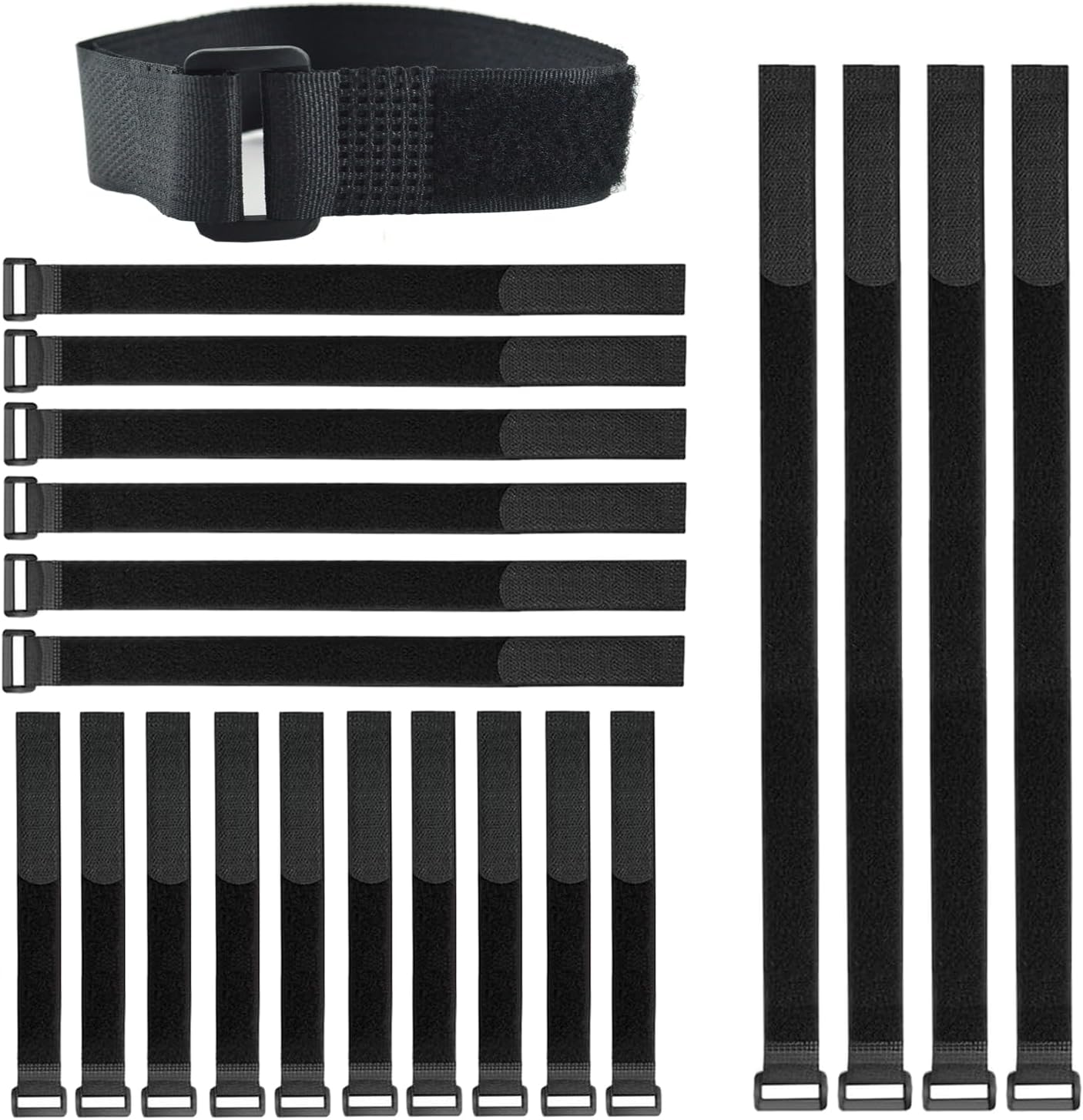 20 Pack (12 x 1 Inch) Reusable Fastening Cable Straps,Adjustable Multi-Purpose Hook and Loop Straps Nylon Cable Ties for Wire Cable Management Home Office Garage Outdoor Organization