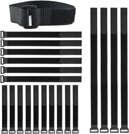 20 Pack (12 x 1 Inch) Reusable Fastening Cable Straps,Adjustable Multi-Purpose Hook and Loop Straps Nylon Cable Ties for Wire Cable Management Home Office Garage Outdoor Organization