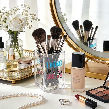 The Makeup Artist Acrylic Cosmetic Pencil Pen Holder, Funny Vanity Accessories for Girls, Makeup Brushes Holder for Beauty Specialist Esthetician, Make Up Artist MUA Appreciation Gifts