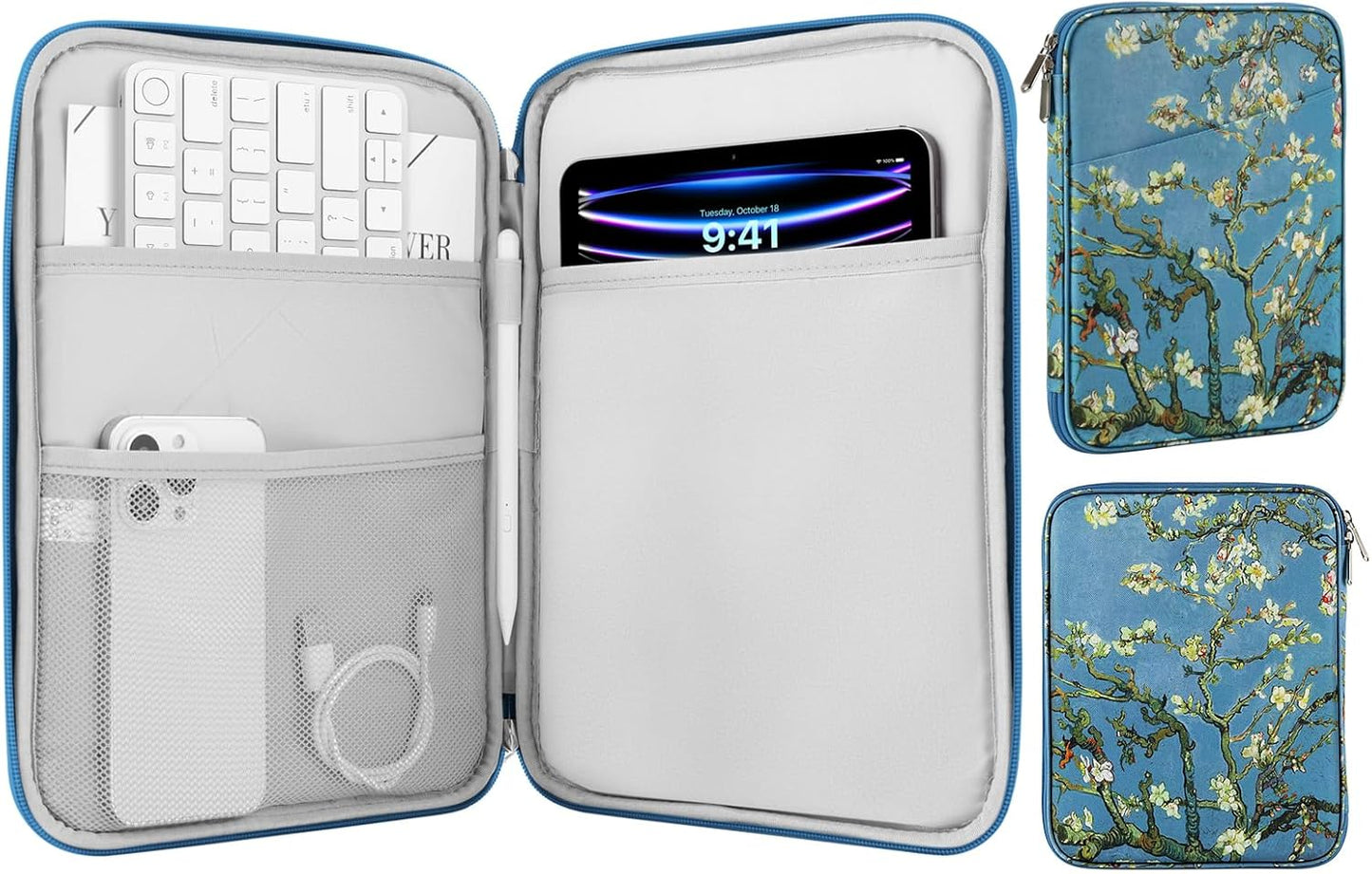 MoKo 9-11 Inch Tablet Sleeve Case, Fits New 11inch iPad Air M4/Pro M5, iPad A16 11", i-Pad 10/9/8/7th/Air 5/4th 10.9"/10.2", Tab S9/S8 11", Protective Bag Carrying Case with Pocket, Dark Gray