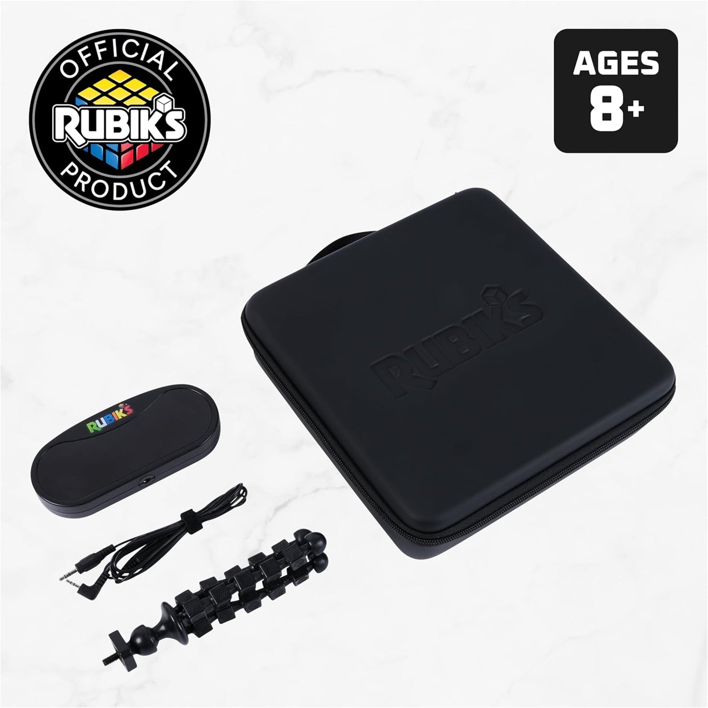 Rubik’s Cube, Timer Stand, Clear Display Device for WCA Speedcubers, Track Your Time to Solve Brain Teaser Puzzle for Adults, Problem-Solving Brain Teaser Fidget Toy for Kids, Ages 8 & Up