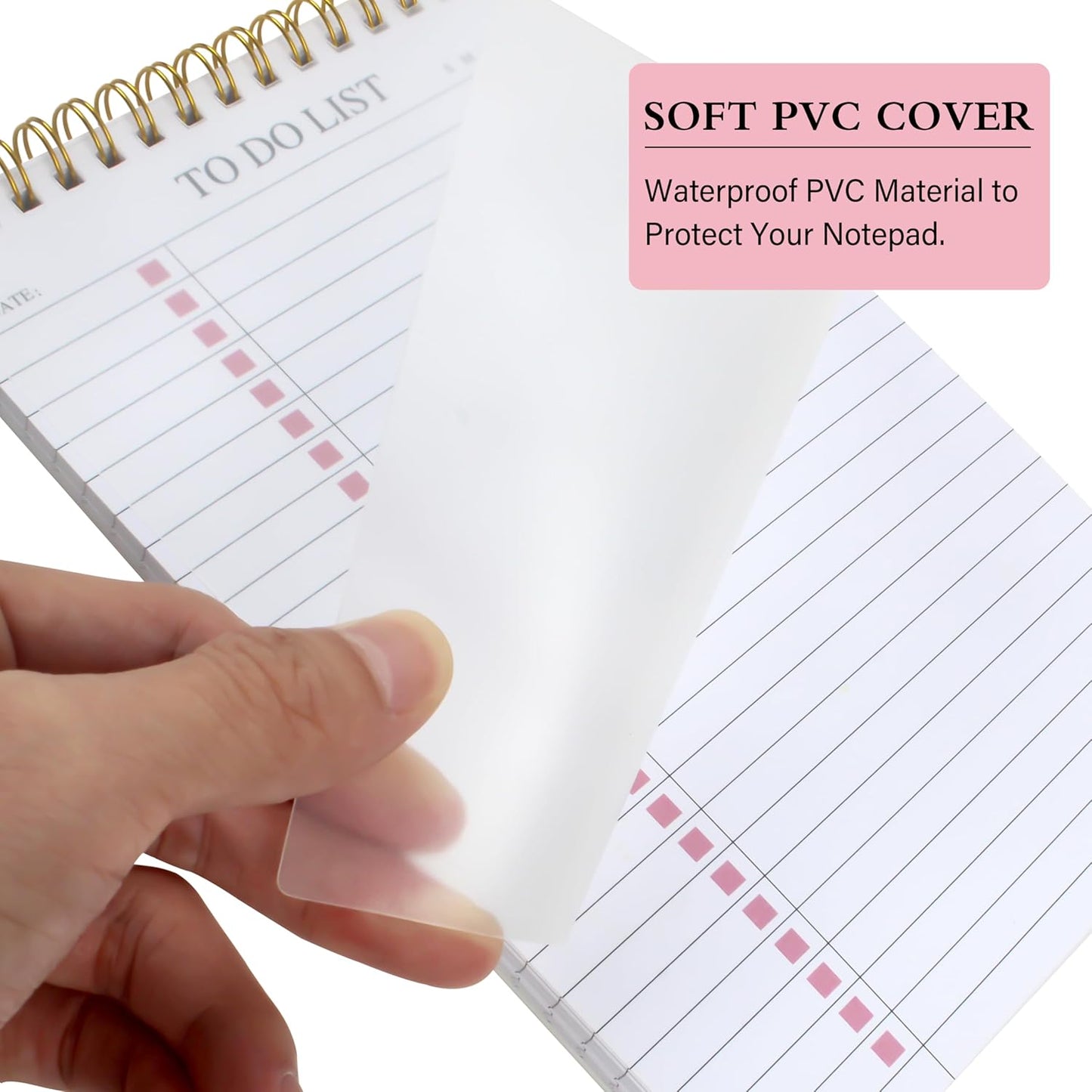 To Do List Notepad 3 Pack, Undated Daily Planner Notepad With To Do List Notebook Checklist Planner Spiral Waterproof Notepad for Office Supplies, School Planner, 52 Sheets/Pack, 5.5"*8.3" A5 Size
