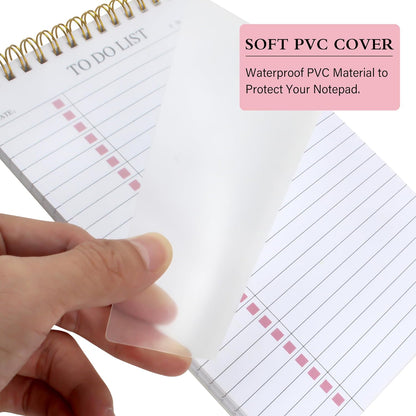 To Do List Notepad 3 Pack, Undated Daily Planner Notepad With To Do List Notebook Checklist Planner Spiral Waterproof Notepad for Office Supplies, School Planner, 52 Sheets/Pack, 5.5"*8.3" A5 Size