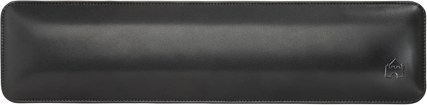Bailey Compact by Castle - Wrist Rest for Keyboards with Around 61 Keys - Leather Ergonomic Computer Extra Firm Keyboard Wrist Support for Typists, Gaming, Heavy Office Use (Stone, Compact Size)