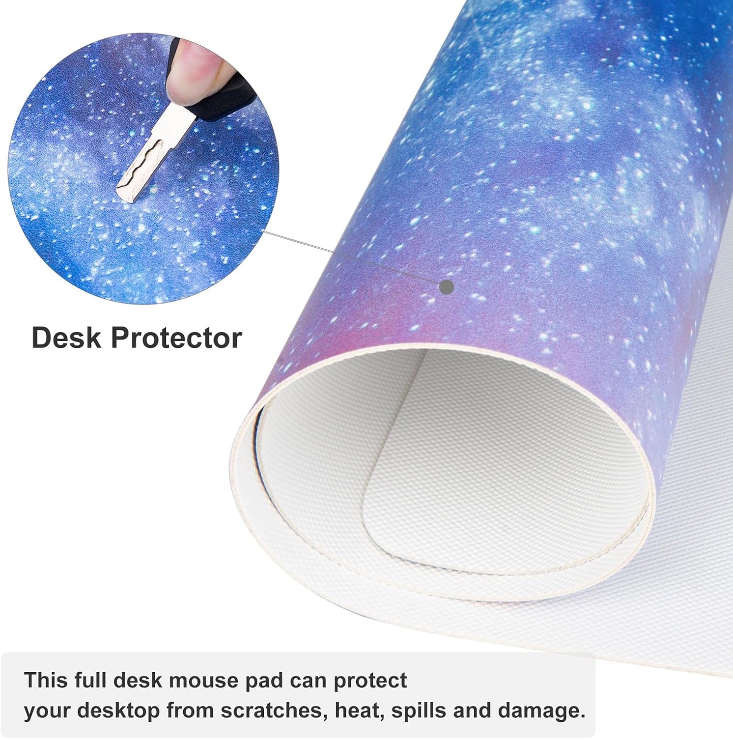 QIYI Large Mouse Pad, Cute Pink Desk Mat for Desktop, Women Girls PU Leather Desk Pad Waterproof Gaming Mousepad, Rose Gold Marble Computer Protector Writing Pad for School Office Home 31.5" x 15.7"
