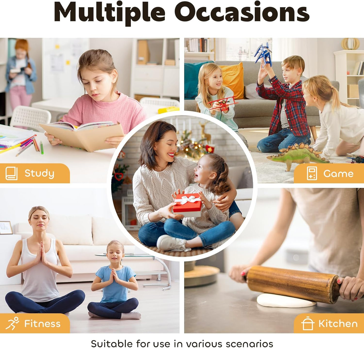 Conchstar Visual Timer for Kids 60-Minute - Countdown Timer with Optional Alarm, Focus Tool for ADHD & Autism, Time Management for Homework, Chores, Office, Kitchen, Teaching & Study Routines (Orange)
