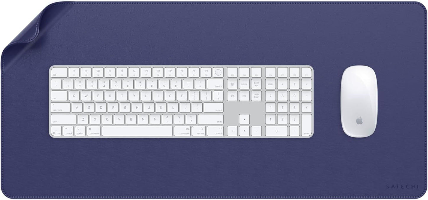 Satechi Vegan Leather Desk Mat, Large Mouse Pad Scratch and Water Resistant, Easy to Clean, Desk Pad for Office and Home, 26.8” x 12.4” x 0.1” - Black
