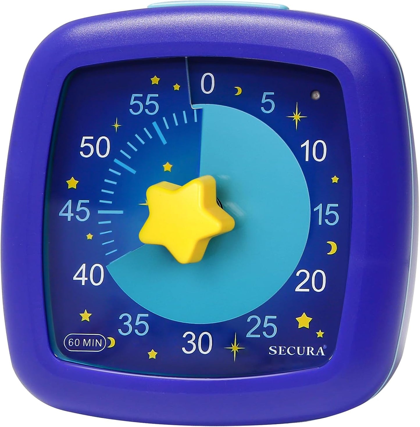 Secura 60-Minute Visual Timer, Silent Study Timer for Kids and Adults, Time Clocks, Time Management Countdown Timer for Teaching (Black & Cloud)