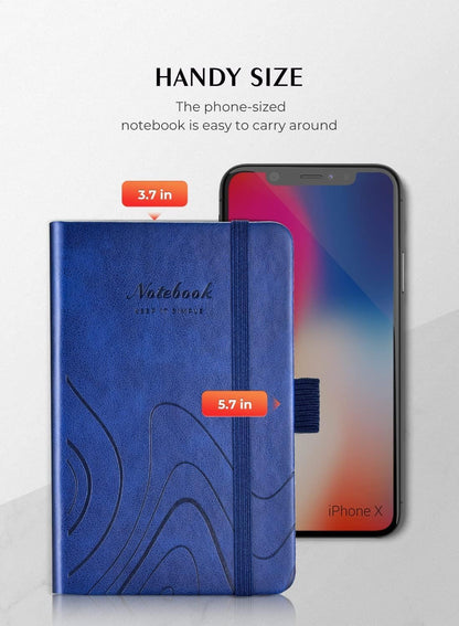 AISBUGUR Pocket Notebook, Small Notebook, 2-Pack Total 320 Pages,3.7" x 5.7" Pocket Notebook (2 Pack, Black1)